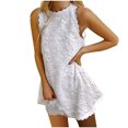 thumbnail image 2 of zanvin Robes d'Invitée de Mariage pour Femmes, Robe d'Été Unie pour Femmes Style Frais Couleur Unie Débardeur en Dentelle Brodée à Col Rond, 2 of 5