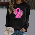 thumbnail image 2 of Rbaofujie Chandails pour Femmes Femmes Mode Décontractée Imprimé Col Rond Ample Manches Longues T-shirt Hauts Blouse Chandails Sans Capuche Chandails à Capuche Noirs pour Femmes, 2 of 3