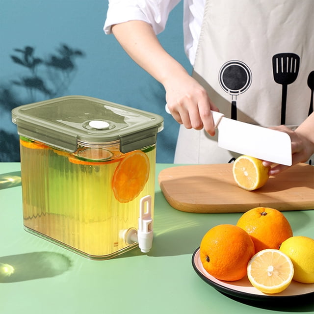 PRETXORVE Large Capacity Beverage Dispenser, Drink Dispenser With Tap Ice Lemonade Container With Lid, Fruit Teapot Lemonade Drink Container