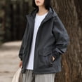 thumbnail image 2 of Yuyuzo Womens Zip up Plus Size Jackets Hiking Travel Windbreaker Jacket Long Sleeve Coats, 2 of 4