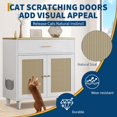 thumbnail image 4 of Hidden Cat Litter Box Furniture with Storage Drawer - Wood Enclosure with Sisal Doors, Dog-Proof Design, 4 of 6