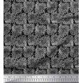 thumbnail image 1 of Soimoi Rayon Crepe Fabric Leaves & Floral Block Decor Fabric Printed Yard 46 Inch Wide, 1 of 3