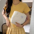 thumbnail image 4 of Quilted Flower Cosmetic Bag Cute Make Up Bag Large Capacity Soft Casual for Work, 4 of 9
