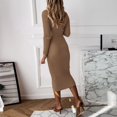 thumbnail image 4 of 2025 Robes à Manches Longues pour Femmes Longueur Midi Col en V Tricoté Crayon Décontracté Robes Maxi pour Femmes Robe Longue Robe Dames Maxi Robes d'Été pour Femmes Robe Robe de Fête, 4 of 5
