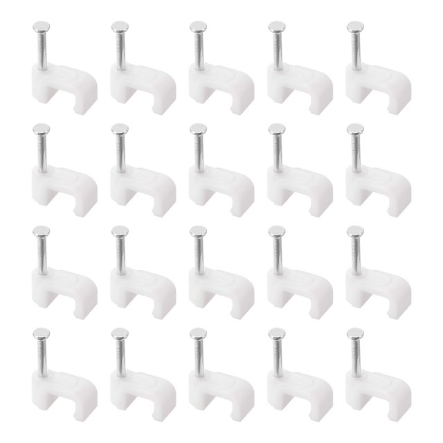Unique Bargains Cable Clips, 100 Pack 7mm Nail in Cable Clips Circle Cable Clamps Cable Tacks Cord Clips