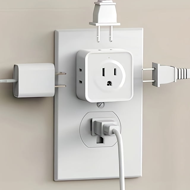 1pc/2pcs Multi Plug Outlet Splitter, Multiple Outlet Extender Adapter With 5 Outlets, Side Outlet Splitter Box For Cruise, Travel, Office, Dorm Essentials