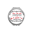 thumbnail image 1 of Je Suis Complètement en Amour avec Vous Valentine Main Compact Miroir Rond Portable Poche Verre, 1 of 3