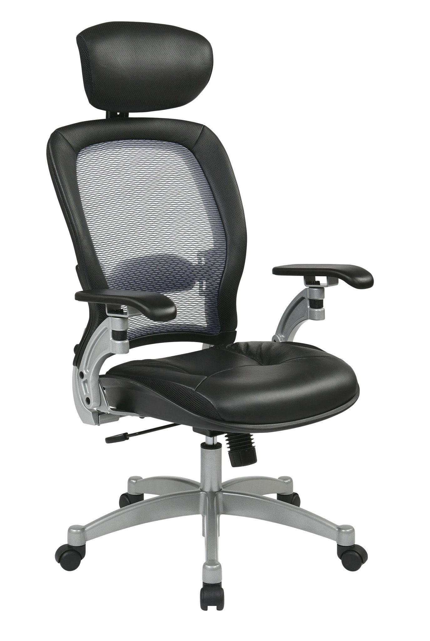 Office Star Space Seating Executive Bonded Leather Office Chair in Black