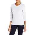 thumbnail image 3 of Hanes T-Shirt Col Rond à Manches Longues pour Femmes, 2TG, Blanc, 3 of 3
