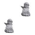 thumbnail image 3 of Baohd Gracieuse Résine Fille Ange Figurine Statue Décoratif Accent de Bureau à Genoux 2Set, 3 of 6