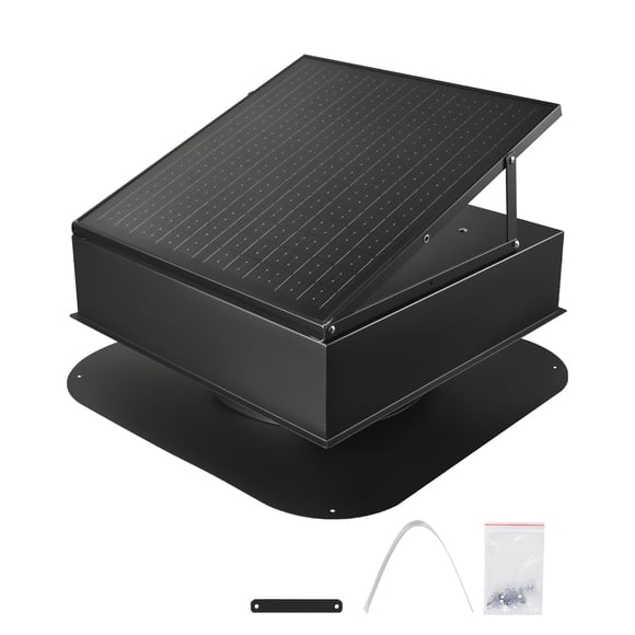 VEVOR Ventilateur d'Extraction Solaire pour Toit et Grenier 35 W avec Thermostat Intelligent, Moteur CC Sans Balais