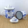 thumbnail image 3 of MOVTOTOP Enamel Mug Enamel Camping Coffee Mug Reusable Enamel Blue And White Porcelain Cup, 3 of 8