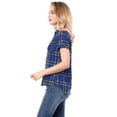thumbnail image 3 of INSPIRE CHIC Chemise à Carreaux pour Femme en Coton Style Boyfriend à Boutons devant à Manches Courtes, 3 of 6