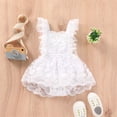 thumbnail image 2 of MIASHUI Girls Solid Color Lace Romper Dresses Summer Sleeveless Bodysuit Clothes,White,18-24 Months, 2 of 8