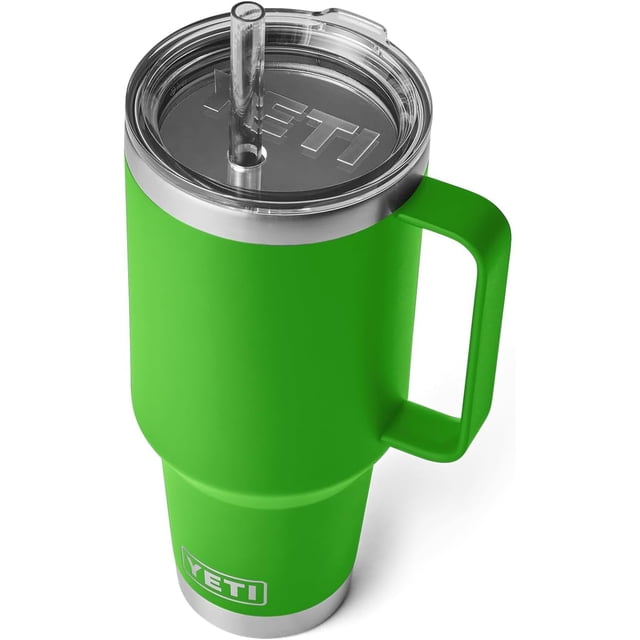 YETI Rambler Tasse en Paille 42 oz, Isolée sous Vide, Acier Inoxydable, Vert Auvent