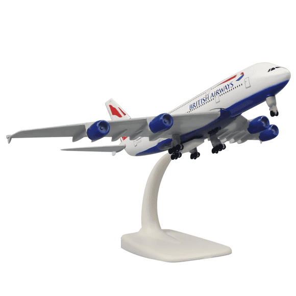 LOVEVER Haute Simulation 1 400 Alliage British Airways A380 Maquette d'Avion pour Passionnés d'Aviation Jouets Modèles Cadeaux