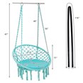 thumbnail image 2 of Gymax Hammock Swing Chair with Cushion Hanging Hardware Kit Indoor Outdoor Turquoise, 2 of 10