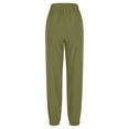 thumbnail image 4 of VEKDONE Womens Linen Long Pants Army Green M, 4 of 7