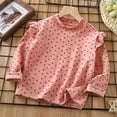 thumbnail image 2 of Besolor Toddler Baby Girls Long Sleeve Tops Shirts Cute Printed Ruffle Crewneck Basic Blouse Kids Fall Undershirts, 2 of 3