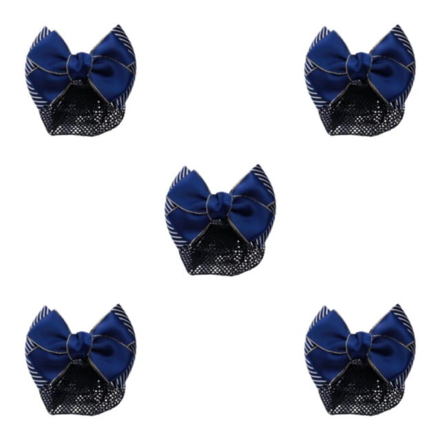 Baohd Wide Application Bow Work Hair Clips For Various Occasions Professional Hair Plate Mesh Pocket Thick stripes-gold 5Set