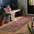 thumbnail image 1 of JV Home Runner Rug Oushak Red Brown 2'7" x 8' Washable Rugs Anti Slip, 1 of 7