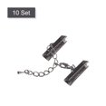 thumbnail image 3 of Unique Bargains 10Set Ribbon Crimp Clamp Ends Lobster Claw Clasps & Chain 25mm Metallic Black for DIY, 3 of 7