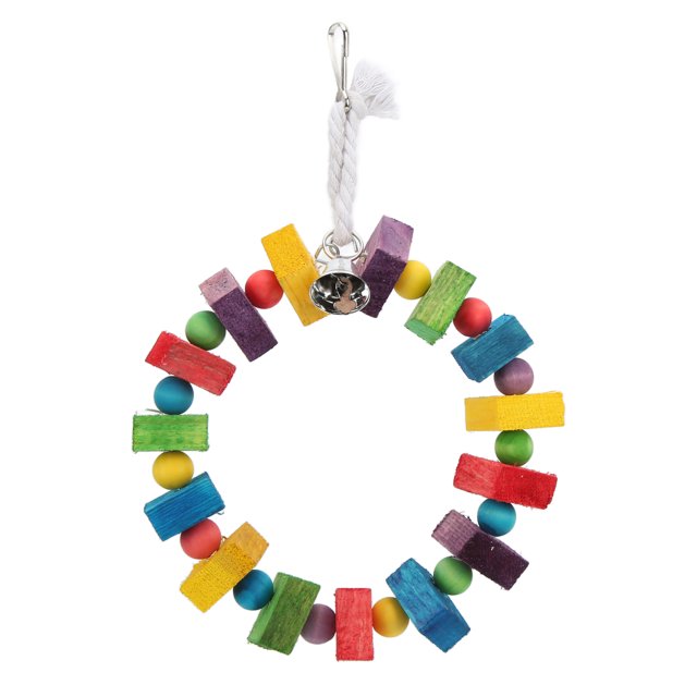Wooden Bird Swing Perch, Easy To Install Bird Wooden Blocks Swing Colorful Natural Safe For Birds For Parrots