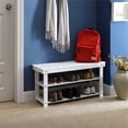 thumbnail image 3 of Convenience Concepts Oxford Utility Mudroom Entryway Bench in White Wood Finish, 3 of 3