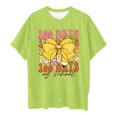 thumbnail image 5 of PMVFHDE T-Shirts pour Filles Décontractés Hauts pour Fille Hauts pour Fille Été Hauts à Manches Courtes pour Filles Hauts pour Filles Mode Enfants Décontractée Imprimé Col Rond Ample T-Shirt à Manches Courtes Haut Vert Clair, 3-4 Ans, 5 of 5