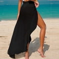 thumbnail image 4 of Women's Ruffle Cover Up Skirt Asymmetrical Hem with Lace-Up Detail, Feminine Beach Layer for Sun Protection, 4 of 8
