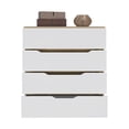 thumbnail image 3 of Atlin Designs Commode de Chambre Moderne à 4 Tiroirs en Bois, Blanc/chêne Clair, 3 of 7