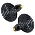 thumbnail image 1 of WJCA 100W Ceramic Heat Emitter 2-Pack, Multi-Power Option Heat Lamp Bulb with No Light Emitting for Constant Warmth, Suitable for Amphibians, Pets and Incubating Chickens, Black, Brooder Coop, Mini, 1 of 5