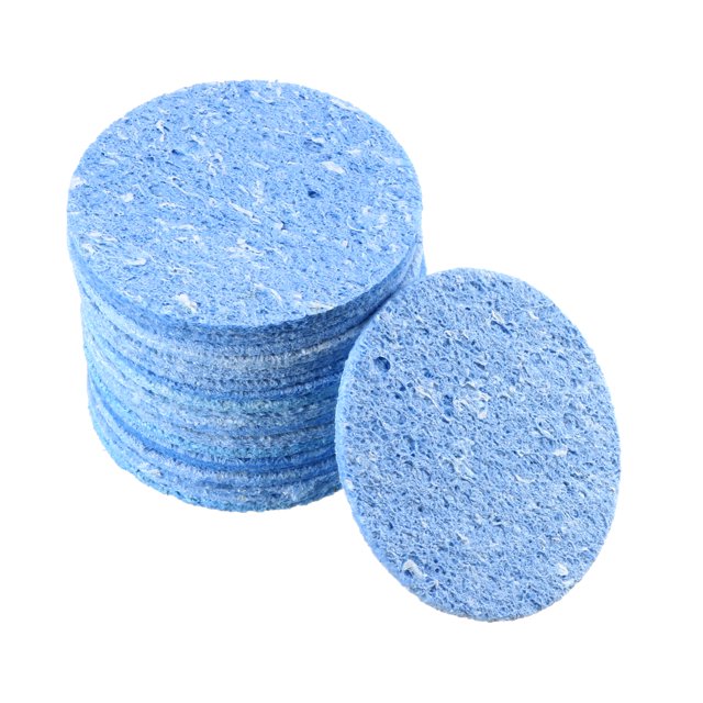 Unique Bargains Éponge à Souder 55x55x11mm pour Nettoyeur de Pointes de Fer, Rond Bleu 20 Pcs