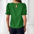 thumbnail image 4 of Besolor Tuniques d'Été pour Femmes à Col Rond, Volants, Manches Courtes, Chemises Décontractées Unies, T-Shirts pour Sorties, 4 of 4