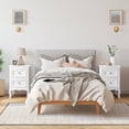 thumbnail image 2 of Ktaxon 2pc Nightstand End Table with 2 Drawer Bedside Table,Wood Accent Table, White, 2 of 13