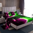 thumbnail image 1 of Gamer Bed Sheets Set for Boys Queen Size Pink and Green Gaming Bedding Set,Kids Video Game Console Sheets Modern Lightning Fitted Sheet Set Bedroom Decor with 2 Pillowcases, 1 of 5