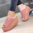 thumbnail image 2 of Leutsin Summer Womens Fashion Slope Heel Thick Bottom Flip Flop Solid Shoes Sandals, 2 of 5