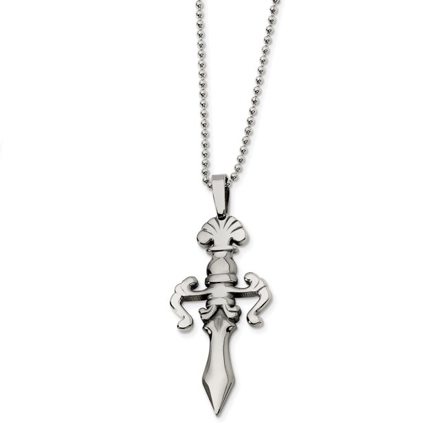 Stainless Steel Dagger Necklace 24in