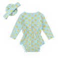 thumbnail image 4 of PMVFHDE Rompers for Girl Baby Girls' Long Sleeve Romper Soft Bodysuit With Gold Foil Print & Pom Pom Design Cute And Comfortable Outfit For Spring And Fall Light Green,2-3 Years, 4 of 4