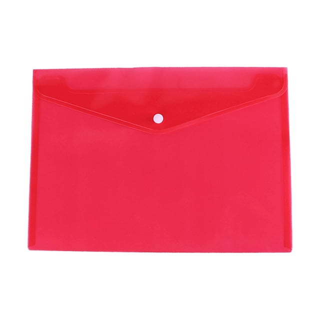 Enveloppe en Poly Translucide Rouge 1 Pcs Enveloppes de Documents avec Bouton-Pression Qualité Chemise de Documents Claire pour Format A5, Chemise de Documents avec Fermeture à Pression, Portefeuille de Documents de Projet, Chemise de Bureau
