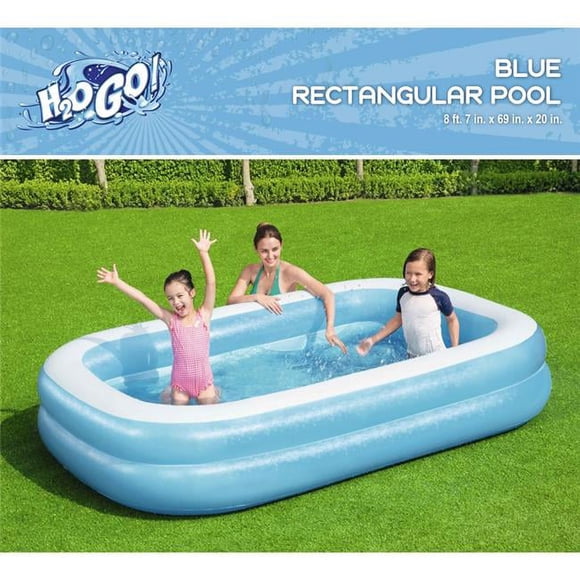 Bestway 8048355 20 Po x 69 Po x 8.7 Pi 206 gal H2OGO Piscine Rectangulaire Gonflable, Bleu