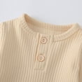 thumbnail image 4 of RXIRUCGD Chandail à Manches Longues à Col Rond Décontracté pour Garçons et Filles, Couleur Unie, Beige, Taille : 6 Mois, 4 of 7