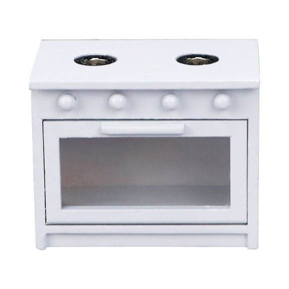 Miangastore Simulation Stove Model Realistic White Wood Mini Gas Stove 1Pcs