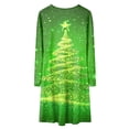 thumbnail image 4 of Splozh Robe Fille Manches Longues Noël Robe de Fille Imprimé de Noël Bal Fête Fête de Noël Robes de Fille Vert, 17-18 Ans, 4 of 5