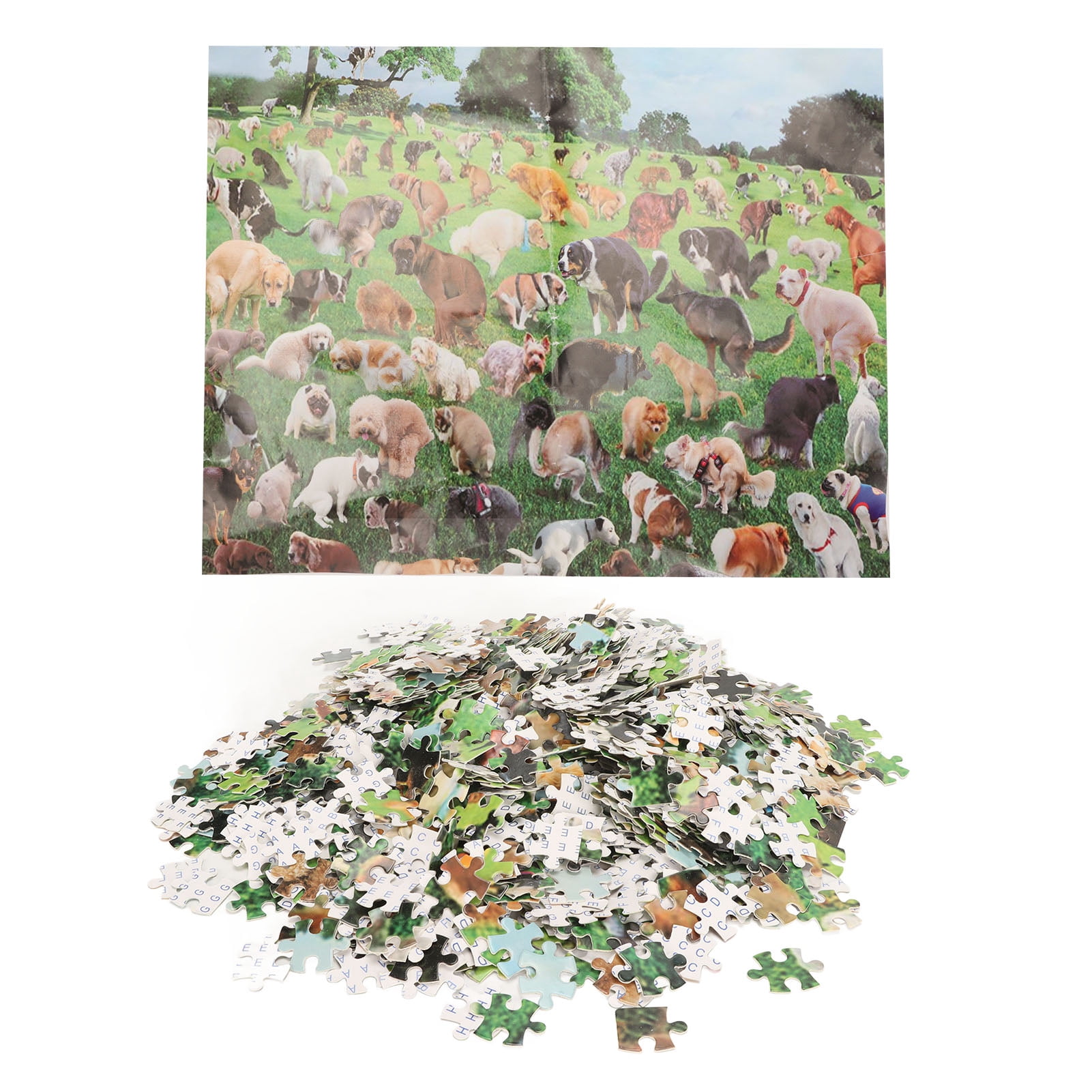Pooping Dogs Jigsaw, Challenging Stress Reduction Dogs Pooping Puzzle 101 Pooping Puppies 1000 Piece  For Home