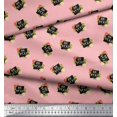 thumbnail image 3 of Soimoi Pink Poly Georgette Fabric Floral & Be You Text Print Sewing Fabric BTY 52 Inch Wide, 3 of 5
