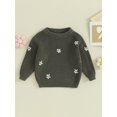 thumbnail image 2 of FOCUSNORM Chandail d'Automne pour Tout-Petite Fille Bébé, Motif Jacquard de Fleurs Manches Longues Col Rond Tricot, 2 of 9