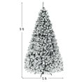 thumbnail image 3 of Gymax 9 FT Pre-Lit Christmas Tree Snow Flocked Hinged Pine Tree w/ Metal Stand, 3 of 10