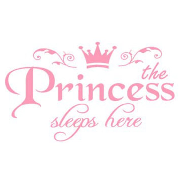 VogueV Princess Wall Decal - Removable Floral Door Sticker Pink