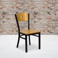 thumbnail image 4 of HERCULES Series Black Circle Back Metal Restaurant Chair - Natural Wood Back & Seat, 4 of 6